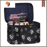 ins网红化妆包女便携大容量旅行防水随身少女心化妆品收纳盒袋箱 三维工匠 黑色茉莉花加大加高加厚升级款