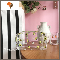 韩风ins可爱少女心波点小熊PVC防水大容量收纳袋旅行便携化妆包潮 三维工匠 透明化妆包 小牛油果