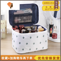 特大号化妆包便携大容量收纳包洗漱护肤品袋随身防水布ins风 超火 三维工匠 白色仙人掌加大加高加厚升级款