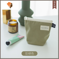 口红粉饼化妆包简约钥匙卡零钱包护照证件女小号便携ins卫生棉包 三维工匠 豆绿