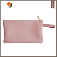 ins风高级感便携化妆包 软皮迷你随身收纳包口红包小号手机零钱包 三维工匠 樱花粉