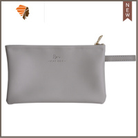 ins风高级感便携化妆包 软皮迷你随身收纳包口红包小号手机零钱包 三维工匠 浅灰