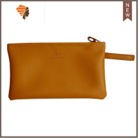 ins风高级感便携化妆包 软皮迷你随身收纳包口红包小号手机零钱包 三维工匠 焦糖色