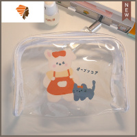 可爱小熊透明化妆包女ins风网红超火大容量便携旅行收纳包洗漱包 三维工匠 小熊猫咪