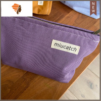 纯色化妆品收纳包便携帆布收纳袋大容量旅行内胆小包女简约风 三维工匠 紫色化妆包