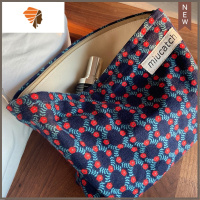 文艺花纹棉布化妆包复古帆布花朵大容量化妆品便携随身收纳袋 三维工匠 蓝底花朵