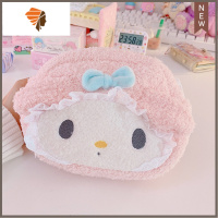 毛茸库洛米少女心手提便携大容量化妆箱包收纳便携学生化妆品收纳 三维工匠 蝴蝶结美乐蒂毛绒化妆包