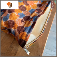 文艺花纹棉布化妆包复古帆布花朵大容量化妆品便携随身收纳袋 三维工匠 黄底刺猬