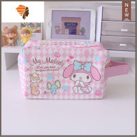 卡通可爱美乐蒂大耳狗化妆包学生大容量笔袋PU护肤品手提袋化妆袋 三维工匠 手提PU化妆包-美乐蒂