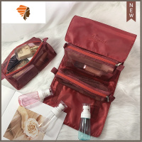 刘亦菲同款化妆包便携随身大容量化妆品收纳旅行折叠四合一洗漱包 三维工匠 升级版[四合一可拆卸]宝石红