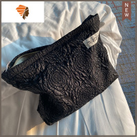 玫瑰花纹化妆包粉色玫瑰金化妆品收纳整理袋旅行便携大容量女 三维工匠 黑色