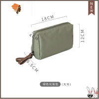 收纳小包杂物包化妆品收纳包包里的出门方便携带软布外出包内包中 三维工匠 绿色化妆包[大号优质]