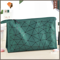 网红 ins风超火化妆袋女便携旅行防水随身大容量护肤品收纳包简约 三维工匠 网红收纳袋-大号墨绿化妆包