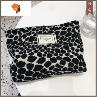 豹纹斑马纹化妆包高级感大容量便携超大帆布内胆2021新款小收纳包 三维工匠 黑白豹纹