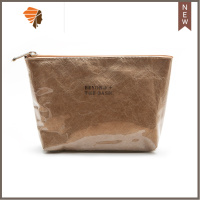 杜邦纸高级感防水TPU多功能收纳袋简约口红便携化妆包笔袋男女PVC 三维工匠 文艺棕 21(长边)×13.5×6.0