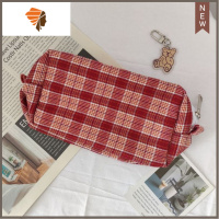 洗漱手包式收纳2020新款超火in风格子化妆包旅行包便携包大容 三维工匠 BM红格