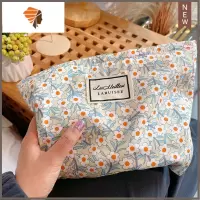 春季简约碎花化妆包女便携大容量收纳袋护肤品2021新款文艺小众 三维工匠 米底小白花