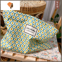 春季简约碎花化妆包女便携大容量收纳袋护肤品2021新款文艺小众 三维工匠 黄色小菱格