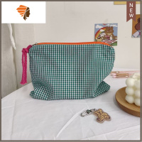 洗漱手包式收纳2020新款超火in风格子化妆包旅行包便携包大容 三维工匠 绿色格子