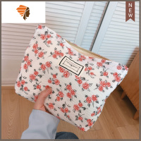 韩国ins夏季新款大容量化妆包黑白清新旅行便携化妆品收纳包 三维工匠 白底红玫瑰