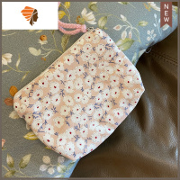 编织提绳花朵小包首饰红口化妆包卫生巾月事收纳袋迷你棉帆布 三维工匠 手绳小包粉色