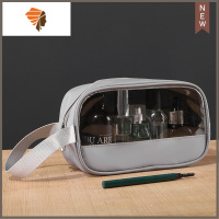 洗漱包干湿分离透明便携手提大容量旅行瑜伽健身泳衣化妆品收纳包 三维工匠 小号浅灰化妆包