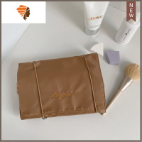 韩国ins大容量珠光刘亦菲同款可拆分便携化妆包护肤品洗漱收纳袋 三维工匠 老款大容量化妆包*棕