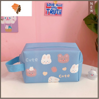 日韩卡通小熊化妆包女便携 ins风可爱大容量少女手提笔袋收纳包 三维工匠 5#熊头兔头-化妆包