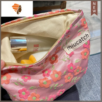 互补色花儿朵朵化妆包小红花绿蓝黑古风文艺印花帆布收纳袋女 三维工匠 花儿朵朵粉色系