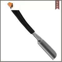 直柄手动刮刀光头剃刀美发刮胡换刀片剃须刀理发刮脸修眉削发刀架 三维工匠 武士直柄窄刀架无刀片「黑色」手动剃须刀