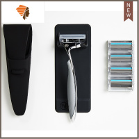 精致男生手动剃须刀四层刀片刮胡刀可定制情人节礼盒套装 三维工匠 1剃须手柄5头1旅行套1挂架