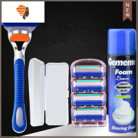 刮胡刀5层剃须刀手动男士刮脸刀片锋5风隐刀片 三维工匠 1刀架4刀头刀盒泡沫200毫升手动剃须刀