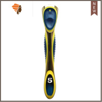 5层手动剃须刀6层刮胡刀男士星海蓝进化星天蓝刀架 三维工匠 星海蓝刀架黄色(锌合金电泳)