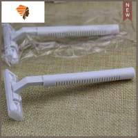 一次性剃须刀酒店用品宾馆用男士手动塑料胡子刀刮毛刀 三维工匠 100支白色二层刀片(独立包装)手动剃须刀