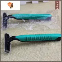 一次性剃须刀酒店用品宾馆用男士手动塑料胡子刀刮毛刀 三维工匠 30支绿色二层刀片(独立包装)手动剃须刀