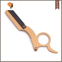 剃须刀老式手动刮刀指环王小巧刮胡刀理发店刮脸刀修眉除体毛腿毛 三维工匠 金剃刀(无刀片)手动剃须刀