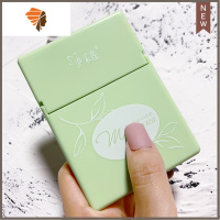 带镜子带粉扑吸油纸面部男女士脸部控油盒装去油纸收缩毛孔 三维工匠 清新毛尖茶香[带镜子]