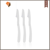 折叠式修眉刀初学者安全型刮眉刀锋利防刮伤1支3支盒装可替换刀片 三维工匠 [白色]三枝盒装-[无赠品]