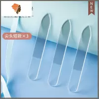 指甲锉纳米水晶玻璃指甲挫条抛光搓亮磨指甲砂条器婴儿美甲工具 三维工匠 尖型短款3个装)抛光折锉