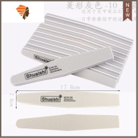 美甲搓条磨指甲砂条打磨抛光条指甲锉海绵搓专用工具修甲双面挫 三维工匠 菱形灰色一包10支抛光折锉