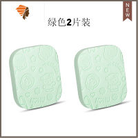 洗脸扑洁面扑加厚带盒子卸妆棉细腻宝宝面巾柔软海绵清洁洗脸 三维工匠 绿色2片装