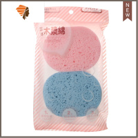 2送1 木浆棉洗脸扑洗脸棉卸妆深层去污大孔洁面扑加厚海绵粉扑 三维工匠 伊芝莲 2片装