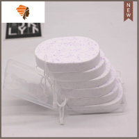 洁面扑洗脸卸妆器海绵擦脸面扑加厚加大卸妆粉扑深层清洁易起泡 三维工匠 6片装紫色蔓越莓+送收纳盒(厚度2.0厘米穿绳)