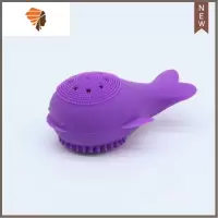 章鱼洗脸刷双头小章鱼洗脸刷子硅胶洁面仪去黑头器手动洁面清洁 三维工匠 小鲸鱼紫色