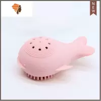 章鱼洗脸刷双头小章鱼洗脸刷子硅胶洁面仪去黑头器手动洁面清洁 三维工匠 小鲸鱼粉色