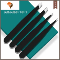 拔毛镊子小眉夹全套拔胡子的夹子男胡须器假睫毛修眉钳工具斜口 三维工匠 黑色任选口型(4支装)睫毛夹