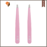 假睫毛小镊子拔毛眉夹子钳拔胡须贴假睫毛器全套装工具不锈钢女 三维工匠 粉色平口+斜口眉夹睫毛夹