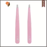 假睫毛小镊子拔毛眉夹子钳拔胡须贴假睫毛器全套装工具不锈钢女 三维工匠 粉色平口+斜口眉夹睫毛夹