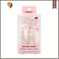 新版睫毛夹含2条胶垫按压式睫毛夹便携卷翘不易夹眼皮 三维工匠 新版+局部(米黄色)