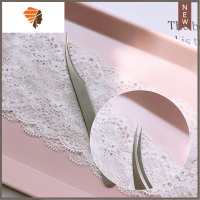 美睫开花镊子假睫毛辅助夹美甲黑头夹弯头平口金羽镊朵毛镊子 三维工匠 金羽夹睫毛夹